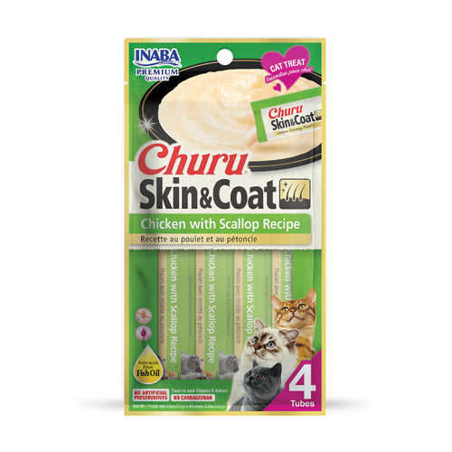 Churu Skin & Coat Gatos Pollo Ostión 4 Unidades
