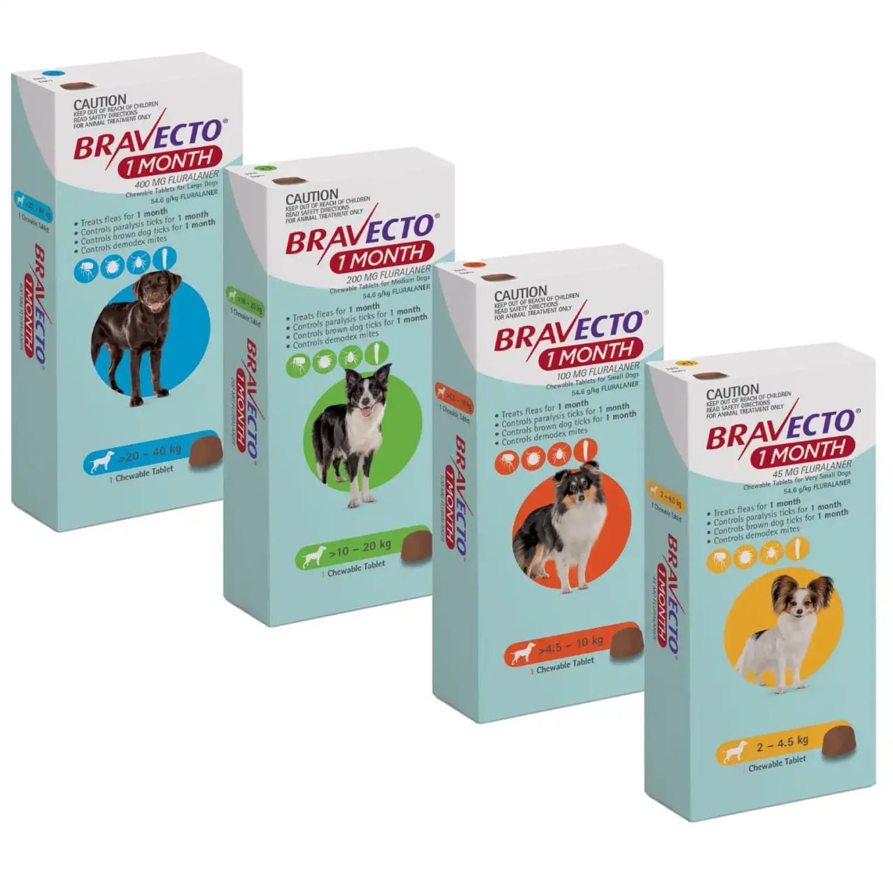 Bravecto Perros 1 Mes 2-4,5 Kg