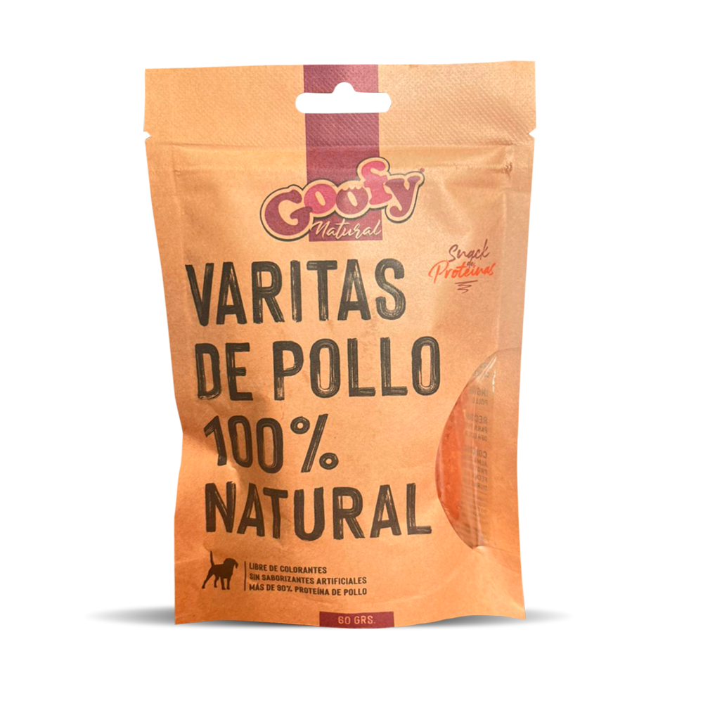 Goofy Varitas de Pollo 100% Natural 60 Grs