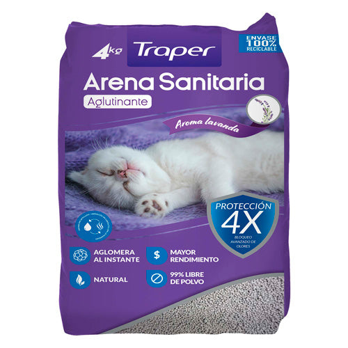 Arena Sanitaria Traper Lavanda 4 Kg