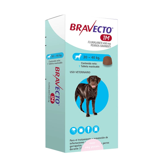 Bravecto 1M Perros 20 a 40 Kilos