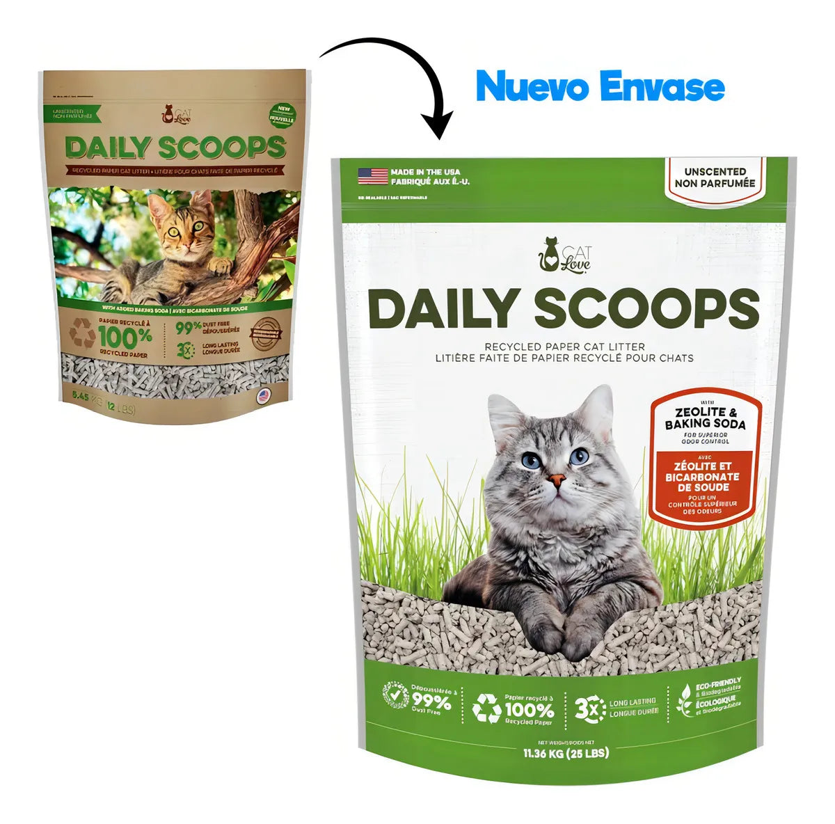Arena Sanitaria de Papel Cat Love Daily Scoops